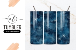 Dark Blue Night Sky with White Starbursts and Scattered Product Image 1