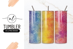 Watercolor Rainbow Background with White Floral Overlay Product Image 1