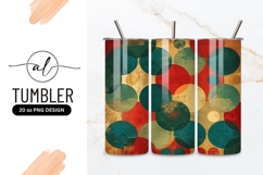 Abstract Grunge Circles in Teal Red and Beige Overlapping Product Image 1