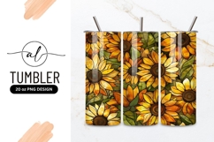 Stained Glass Sunflowers Yellow Orange and Brown Floral Product Image 1