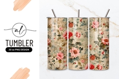Vintage Floral Pattern with Pink and Red Roses Product Image 1