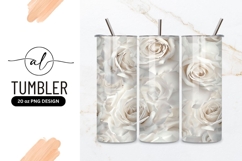 White Roses Seamless Pattern Close Up Floral Background Product Image 1