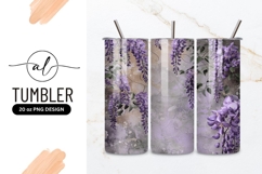 Purple Wisteria Flowers and Green Leaves on Textured Product Image 1
