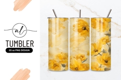 Yellow Poppy Flowers Illustration on Textured Background Product Image 1