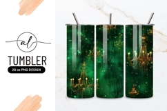 Emerald Green Background with Golden Chandeliers Product Image 1