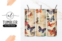 Colorful Butterflies Pattern on Textured Beige Background Product Image 1