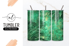 Emerald Green Textured Background with Palm Fronds Product Image 1