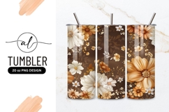 Floral illustration with white, gold, and brown flowers Product Image 1