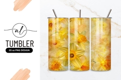 Yellow Daffodils with Orange Centers on Textured Product Image 1