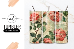 Vintage Rose Floral Arrangement with Red and Pink Blooms Product Image 1