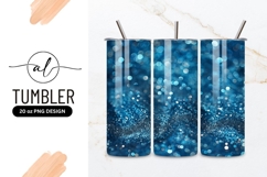 Abstract Blue Bokeh Background with Glittering Sparkles Product Image 1