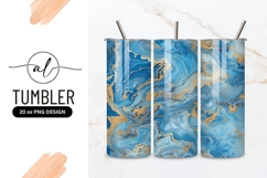 Abstract Blue and Gold Marble Texture Swirls Background Product Image 1