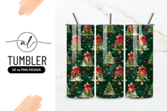 Christmas Trees Pattern Green Red Tumbler Png Product Image 1