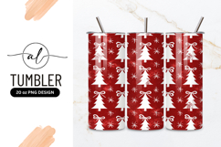 Red Christmas Trees Tumbler Png Seamless Pattern Product Image 1