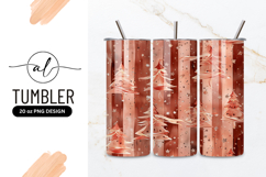 Christmas Trees On Striped Background Tumbler Png Product Image 1
