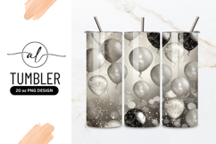 Silver And Black Celebration Balloons Background Product Image 1
