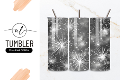 Festive Silver White Stars Tumbler Png Design Product Image 1
