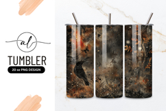 Eerie Night Raven In Forest Tumbler Png Product Image 1
