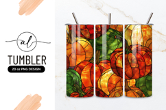 Stained Glass Pumpkins Pattern Autumn Thanksgiving Fall Product Image 1