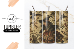 Vintage Witch With Birds And Berries Tumbler Png Product Image 1