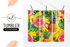 Tropical Fruit And Monstera Leaves Pattern Design Product Image 1