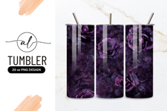 Dark Purple Roses Vintage Style Tumbler Png Product Image 1