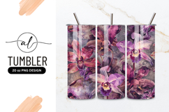 Purple Orchids Textured Background Tumbler Png Product Image 1