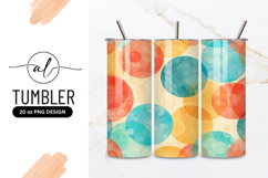 Colorful Retro Circles Pattern Tumbler Png Design Product Image 1