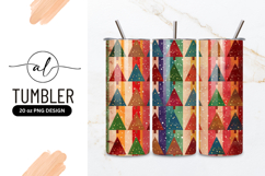 Colorful Christmas Tree Pattern Holiday Tumbler Png Product Image 1