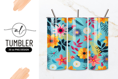 Bright Floral Pattern Colorful Spring Tumbler Png Product Image 1