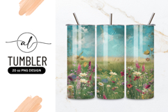 Dreamy Vintage Wildflower Meadow Tumbler Png Product Image 1