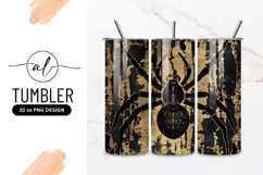 Black And Gold Spider Graphic Tumbler Png Product Image 1