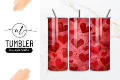 Red Hearts Background Tumbler Png Design Product Image 1