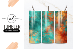 Teal And Orange Grunge Texture Tumbler Png Product Image 1