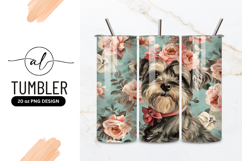 Schnauzer Dog With Flowers Tumbler Png Image Product Image 1