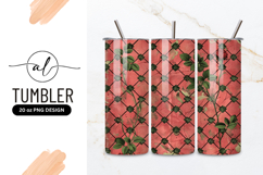 Roses Pattern Design Floral Background Tumbler Png Product Image 1