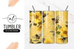 Yellow Flowers And Bees Tumbler Png Product Image 1