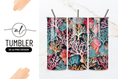Colorful Coral Reef Seamless Pattern Tumbler Png Product Image 1