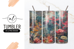 Vibrant Coral Reef Tumbler Png Background Product Image 1