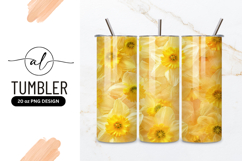 Yellow Daffodils Floral Spring Background Tumbler Png Product Image 1