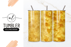 Golden Narcissus Flowers On Textured Background Tumbler Png Product Image 1