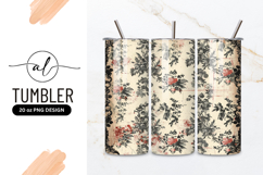 Grungy Floral Pattern Tumbler Png Background Design Product Image 1