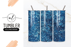 Blue Glitter Confetti Sparkle Texture Tumbler Png Product Image 1
