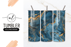 Blue And Gold Marble Fluid Art Texture Product Image 1