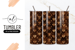 Hearts And Swirls Brown Vintage Style Pattern Product Image 1
