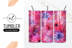 Floral Watercolor Painting Romantic Background Tumbler Png Product Image 1