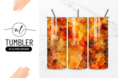 Vibrant Orange Floral Pattern Background Tumbler Png Product Image 1