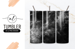 Abstract Smoke Cloud Texture Black And White Tumbler Product Image 1