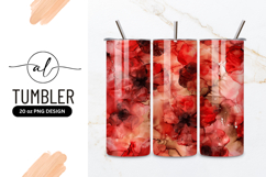 Red Poppy Floral Alcohol Ink Abstract Pattern Product Image 1