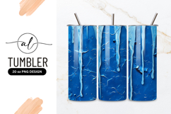Blue Cracked Surface With Drips Tumbler Png Product Image 1